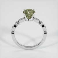 2.05 Ct. Brownish Green Sapphire Ring, 10K White Gold 3
