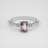 1.22 Ct. Pinkish Brown Sapphire Ring, 10K White Gold 1