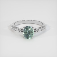1.21 Ct. Bluish Green Sapphire Ring, 10K White Gold 1