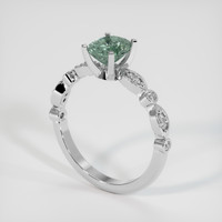 1.21 Ct. Bluish Green Sapphire Ring, 10K White Gold 2