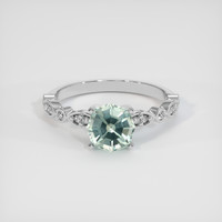 1.58 Ct. Yellowish Green Sapphire Ring, 10K White Gold 1