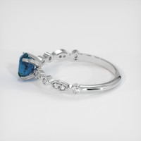 0.96 Ct. Greenish Blue Sapphire Ring, 10K White Gold 4
