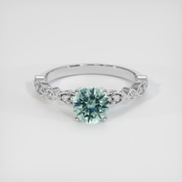 1.19 Ct. Greenish Blue Sapphire Ring, 10K White Gold 1