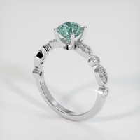 1.19 Ct. Greenish Blue Sapphire Ring, 10K White Gold 2