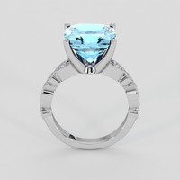 3.80 Ct. Blue Aquamarine Ring, 14K White Gold 3