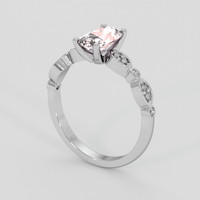1.07 Ct. Pink Morganite Ring, 14K White Gold 2