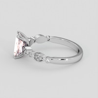 1.07 Ct. Pink Morganite Ring, 14K White Gold 4
