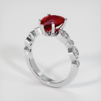 2.09 Ct. Ruby Ring, 14K White Gold 2