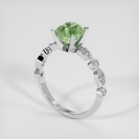 2.03 Ct. Green Sapphire Ring, 14K White Gold 2
