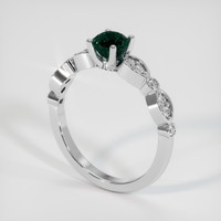 0.98 Ct. Green Sapphire Ring, 14K White Gold 2