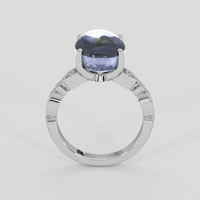 8.03 Ct. Greyish Blue Sapphire Ring, 14K White Gold 3
