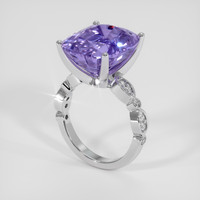 15.93 Ct. Bluish Purple Sapphire Ring, 14K White Gold 2