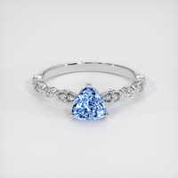 1.01 Ct. Blue Sapphire Ring, 14K White Gold 1