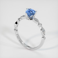 1.01 Ct. Blue Sapphire Ring, 14K White Gold 2