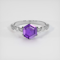 1.45 Ct. Sapphire Ring, 14K White Gold 1
