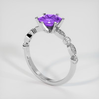 1.45 Ct. Purple Sapphire Ring, 14K White Gold 2