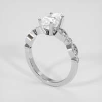 2.06 Ct. White Sapphire Ring, 14K White Gold 2