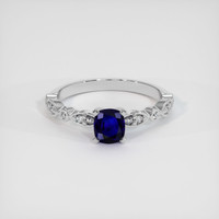 0.64 Ct. Sapphire Ring, 14K White Gold 1