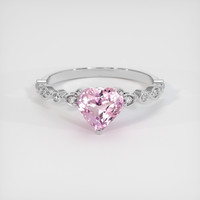 1.60 Ct. Pink Sapphire Ring, 14K White Gold 1