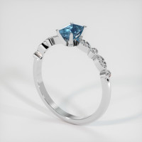 0.53 Ct. Sapphire Ring, 14K White Gold 2
