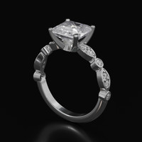 1.88 Ct. White Sapphire Ring, 14K White Gold 2
