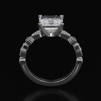 1.88 Ct. White Sapphire Ring, 14K White Gold 3