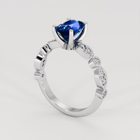 1.54 Ct. Blue Sapphire Ring, 18K White Gold 2
