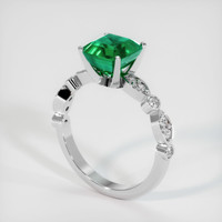 Pave Emerald Ring 1.97 Ct., 18K White Gold Preview