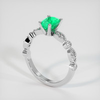 0.76 Ct. Emerald Ring, 18K White Gold 2