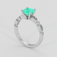 1.03 Ct. Emerald Ring, 18K White Gold 2