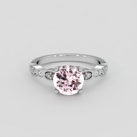2.05 Ct. Pink Morganite Ring, 18K White Gold 1