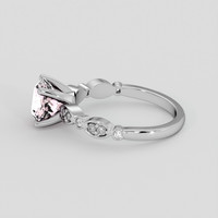 2.05 Ct. Pink Morganite Ring, 18K White Gold 4