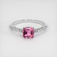 1.22 Ct. Pink Sapphire Ring, 18K White Gold 1