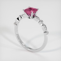 1.22 Ct. Pink Sapphire Ring, 18K White Gold 2
