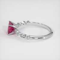 1.22 Ct. Pink Sapphire Ring, 18K White Gold 4