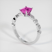 1.32 Ct. Pink Sapphire Ring, 18K White Gold 2