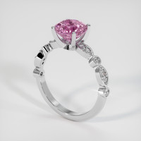 2.15 Ct. Pink Sapphire Ring, 18K White Gold 2