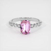 1.43 Ct. Purplish Pink Sapphire Ring, 18K White Gold 1