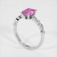1.43 Ct. Purplish Pink Sapphire Ring, 18K White Gold 2