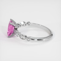 1.43 Ct. Purplish Pink Sapphire Ring, 18K White Gold 4