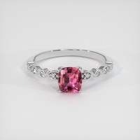 1.20 Ct. Pink Sapphire Ring, 18K White Gold 1