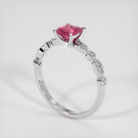 1.20 Ct. Pink Sapphire Ring, 18K White Gold 2