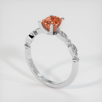 1.59 Ct. Padparadscha Sapphire Ring, 18K White Gold 2