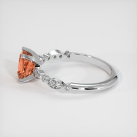 1.59 Ct. Padparadscha Sapphire Ring, 18K White Gold 4