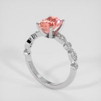 2.77 Ct. Padparadscha Sapphire Ring, 18K White Gold 2