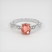 1.17 Ct. Padparadscha Sapphire Ring, 18K White Gold 1