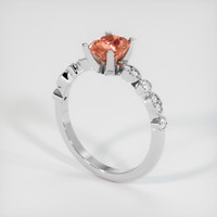 1.17 Ct. Padparadscha Sapphire Ring, 18K White Gold 2