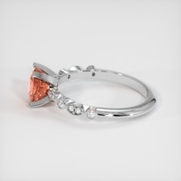 1.17 Ct. Padparadscha Sapphire Ring, 18K White Gold 4