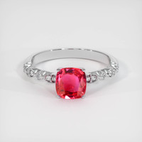 1.21 Ct. Padparadscha Sapphire Ring, 18K White Gold 1