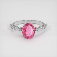 2.02 Ct. Padparadscha Sapphire Ring, 18K White Gold 1